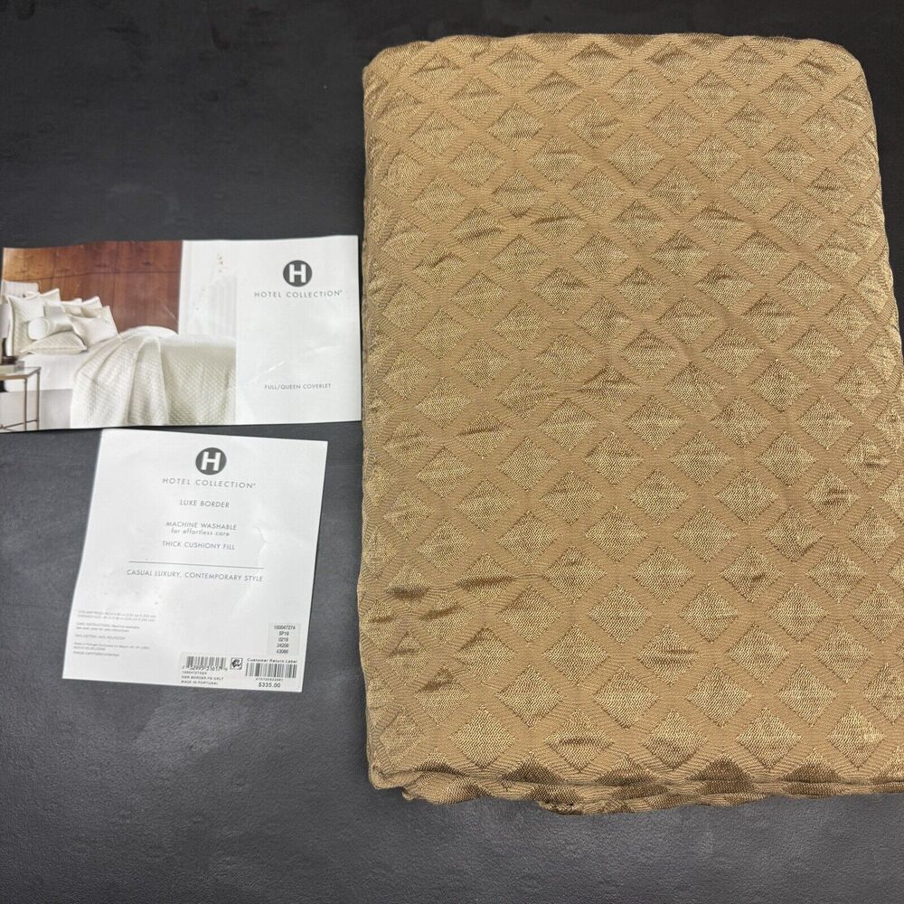 Hotel Collection Luxury Luxe Border Full/ Queen Quilted Coverlet